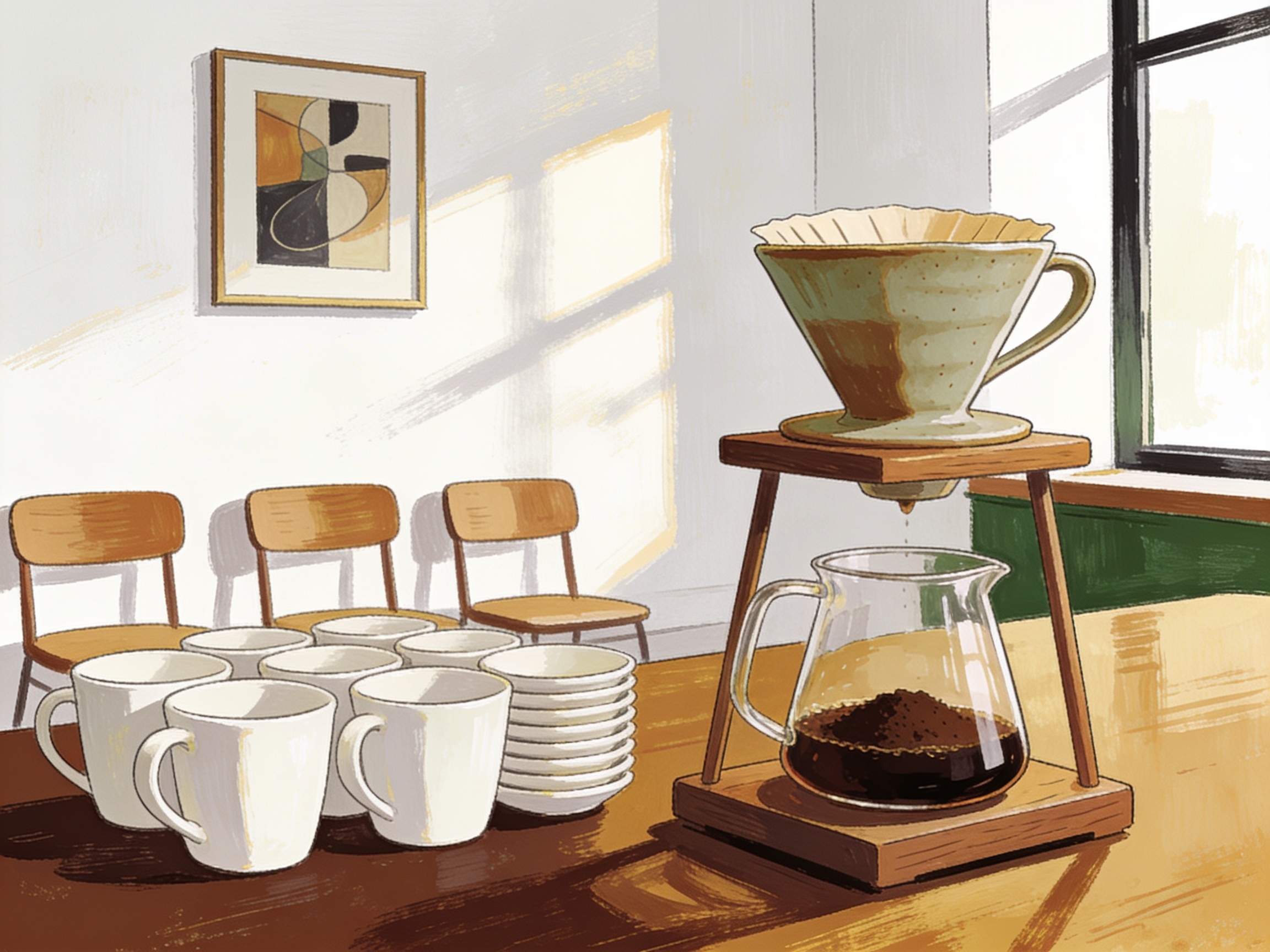 A minimalist third-wave coffee shop in Tiong Bahru with pour-over setup